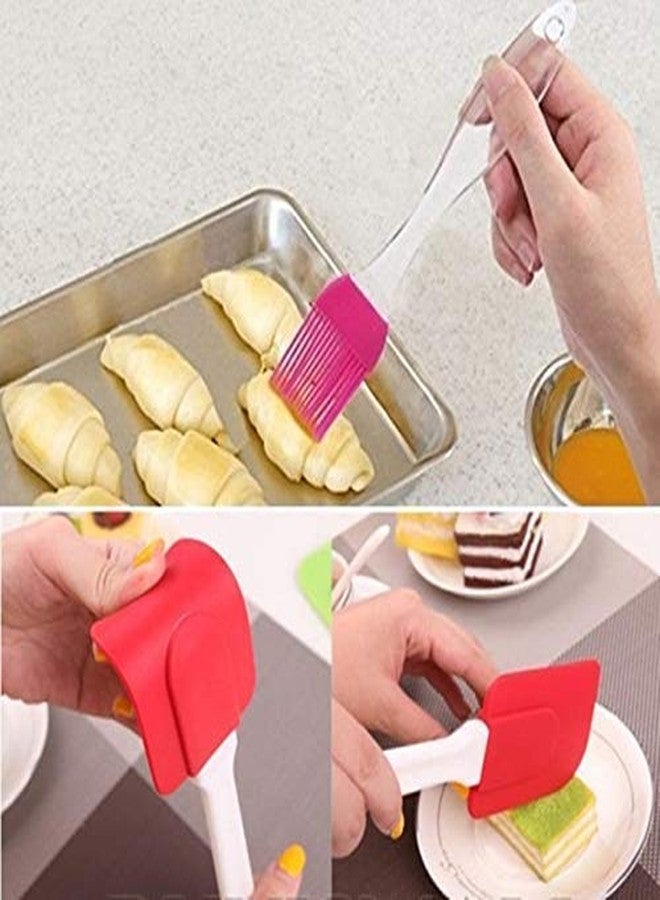 MARC Stainless Steel Kitchen Tong (Pack of 2) + Spatula and Brush for Cooking, Baking & Mixing, Seamless Design - Image 4